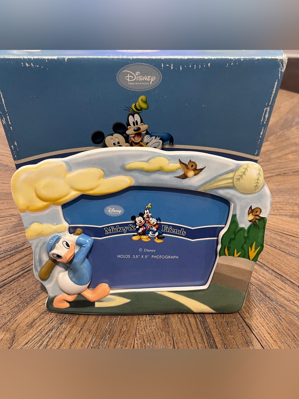 NEW DISNEY DONALD DUCK BASEBALL 3.5”x5” PHOTO PICTURE FRAME Tee Ball Sports